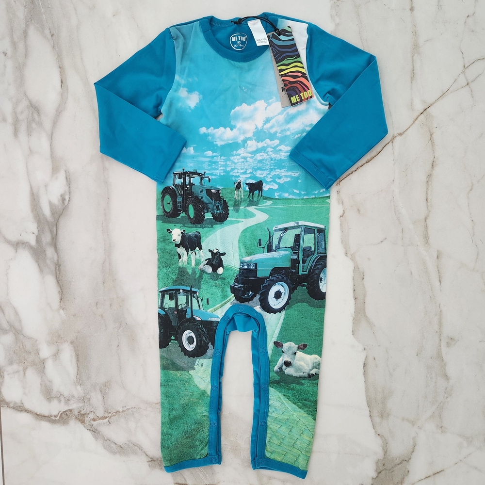 Kids Tractor Print Pajama Set